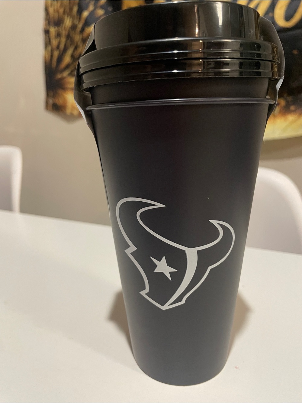 NFL Black Travel Tumbler with White Texans Logo